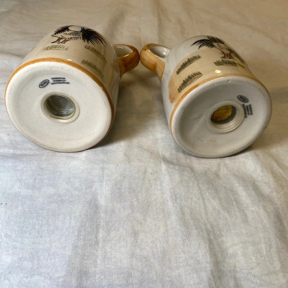 Young's Rooster Chicken Salt Pepper‎ Shakers Farmhouse Country Kitchen Ceramic
